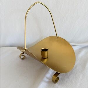 Gold taper candle holder